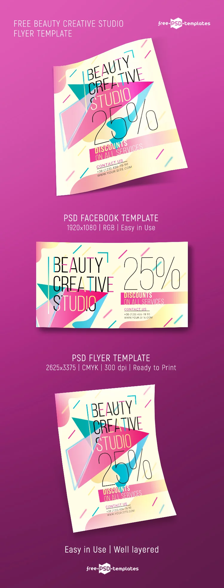 Free Beauty Creative Studio Flyer Template