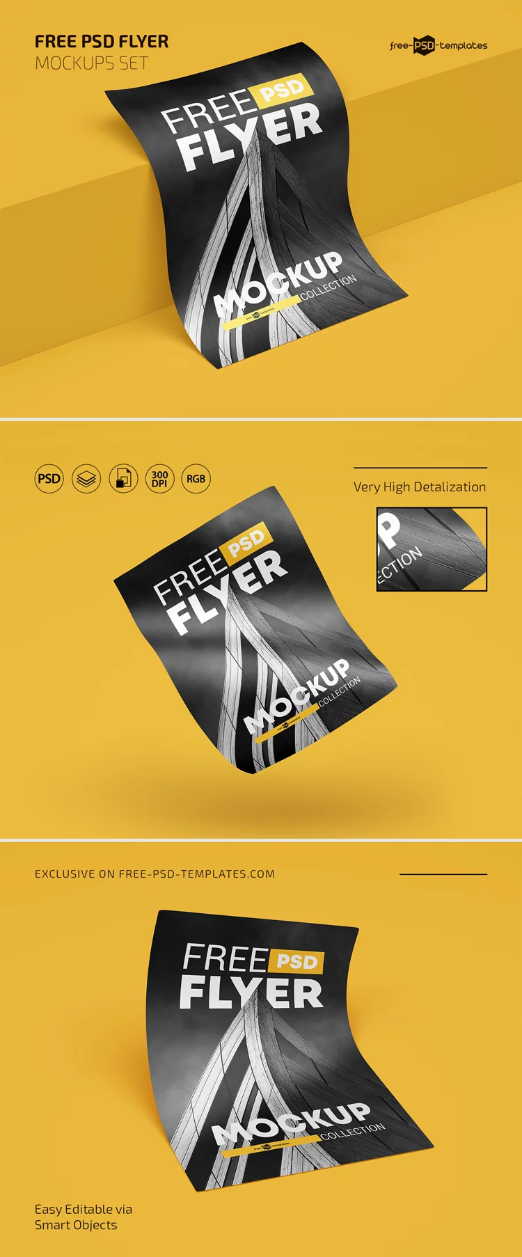 3 Free Flyer PSD Mockups