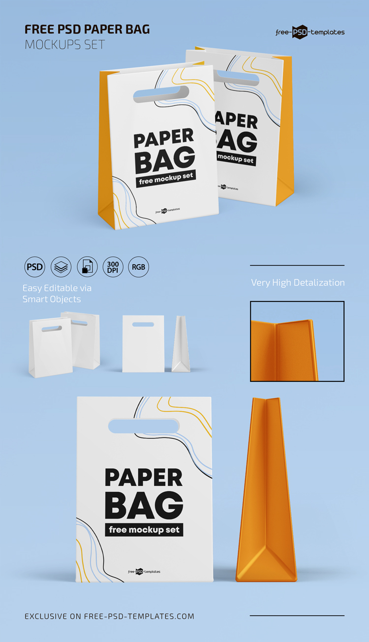Download Free Paper Bag PSD Mockups | Free PSD Templates