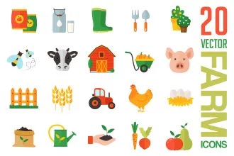 Free Farm Icons Vector Template