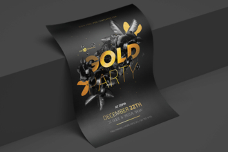 Free PSD Gold Night Party Flyer Template Free PSD Gold Night Party Flyer Template