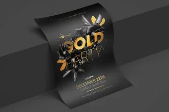 Free PSD Gold Night Party Flyer Template