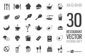 Free Restaurant Icons Vector Template Free Restaurant Icons Vector Template