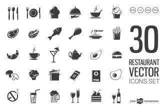Free Restaurant Icons Vector Template
