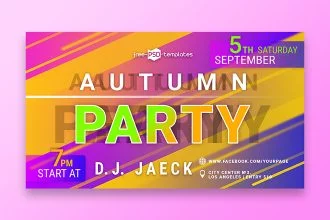 Free Autumn Party Banner Set Template