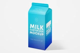 Free Milk Carton Box Mockup Set