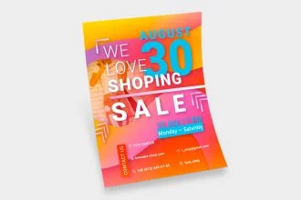 Free We Love Shopping Sale Flyer Template
