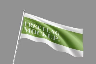 Free Flag Mockup Template in PSD