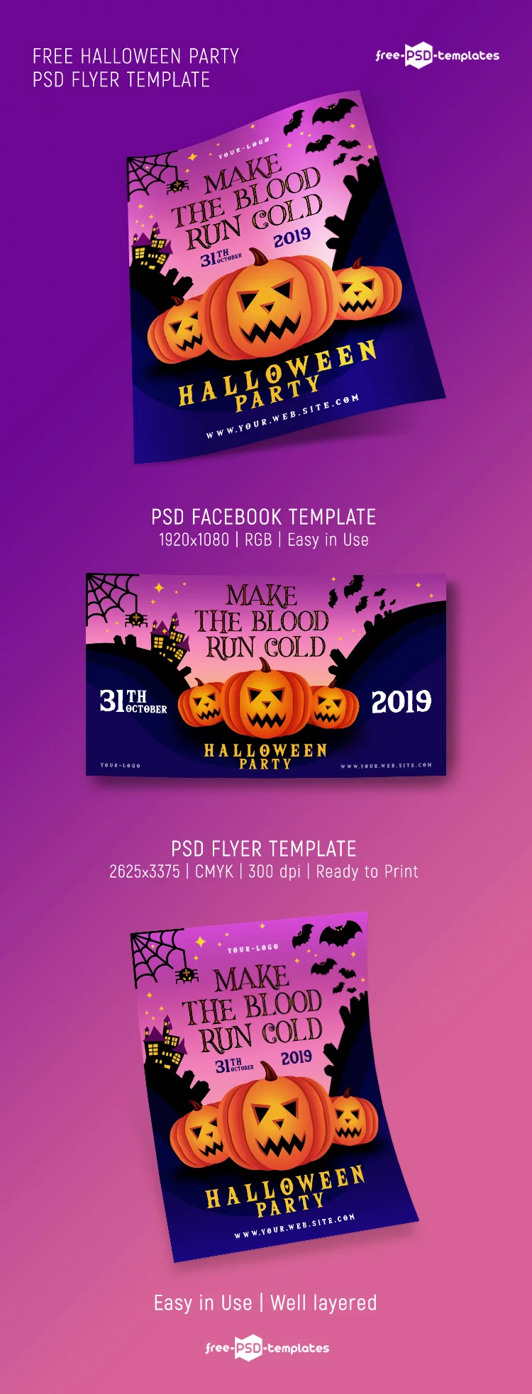Free Halloween Party PSD Flyer Template