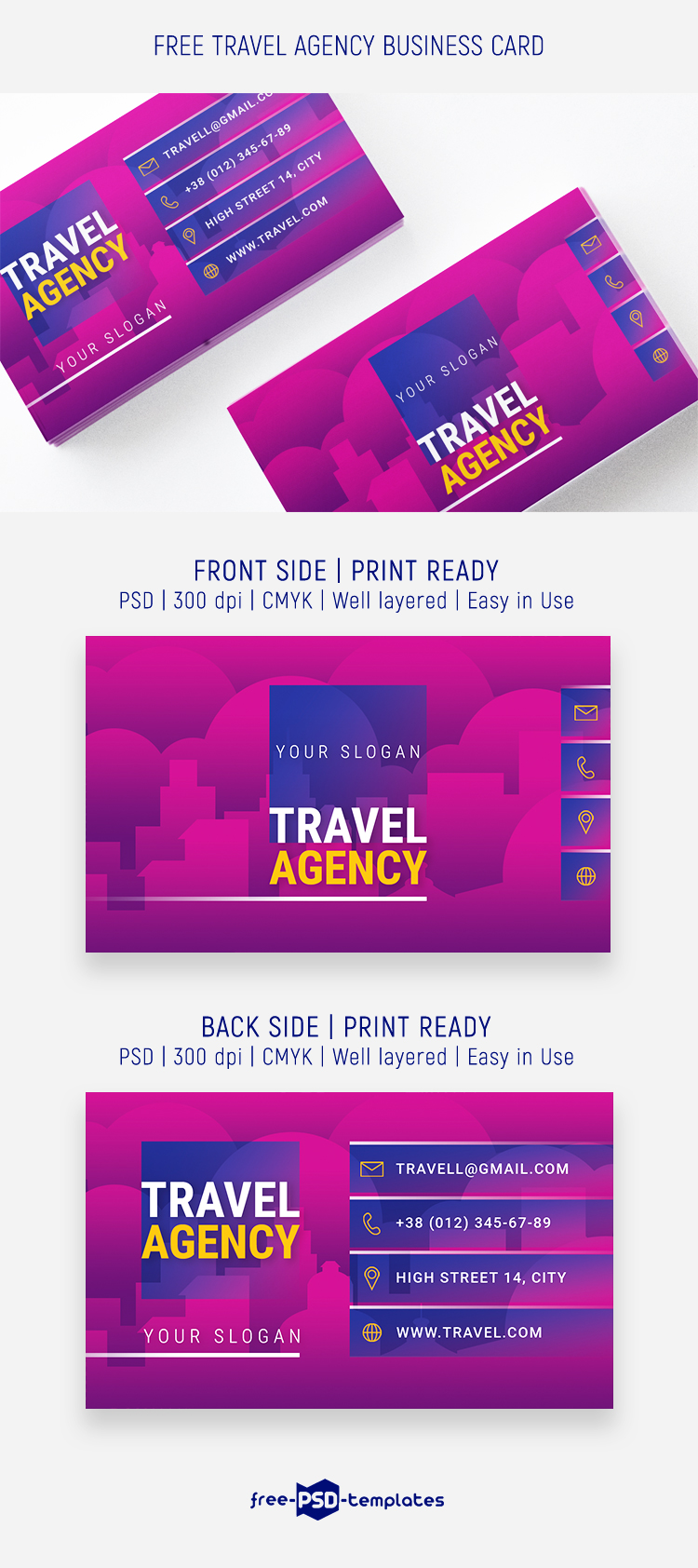 Free Travel Agency Business Card Free Psd Templates