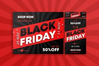 15 Free Black Friday Banners Collection in PSD