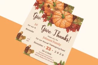 Free Thanksgiving Day Invitation Template in PSD