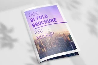 Free Bi-fold Brochure Mockup Set