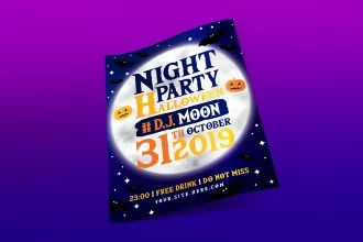 Free Night Halloween Party Flyer Template