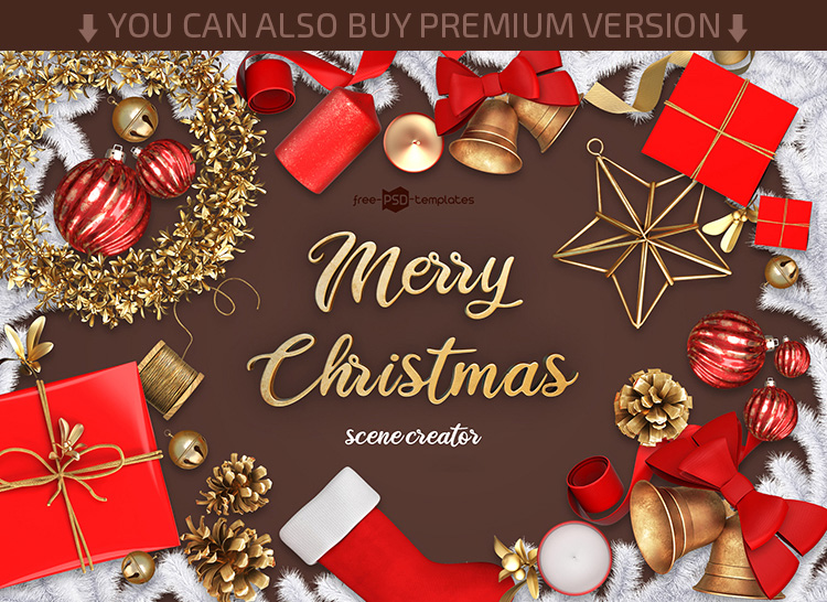 Download Free Christmas Postcard Mockup Premium Version Free Psd Templates PSD Mockup Templates