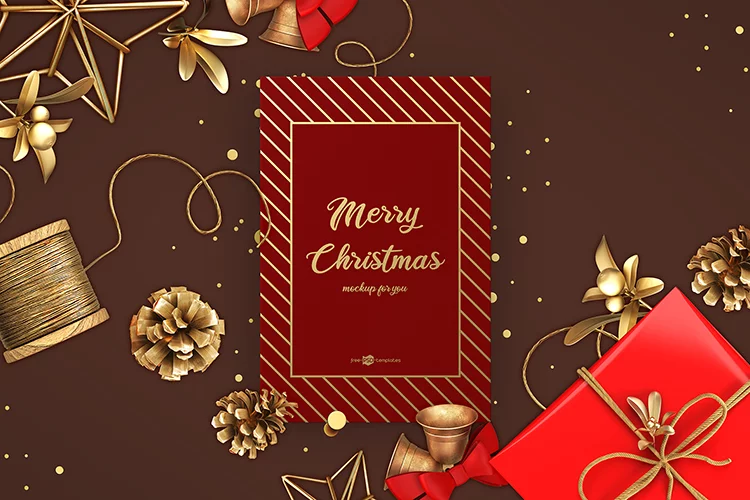 Free Christmas Postcard Mockup + Premium Version