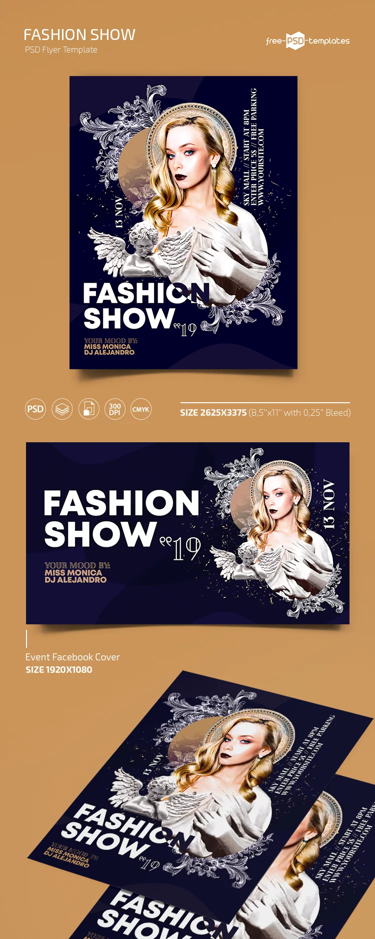 Free Fashion Show Flyer Template in PSD