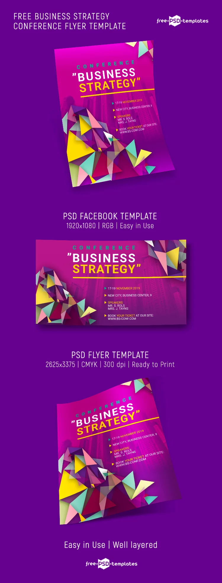 Free Business Strategy Conference Flyer Template
