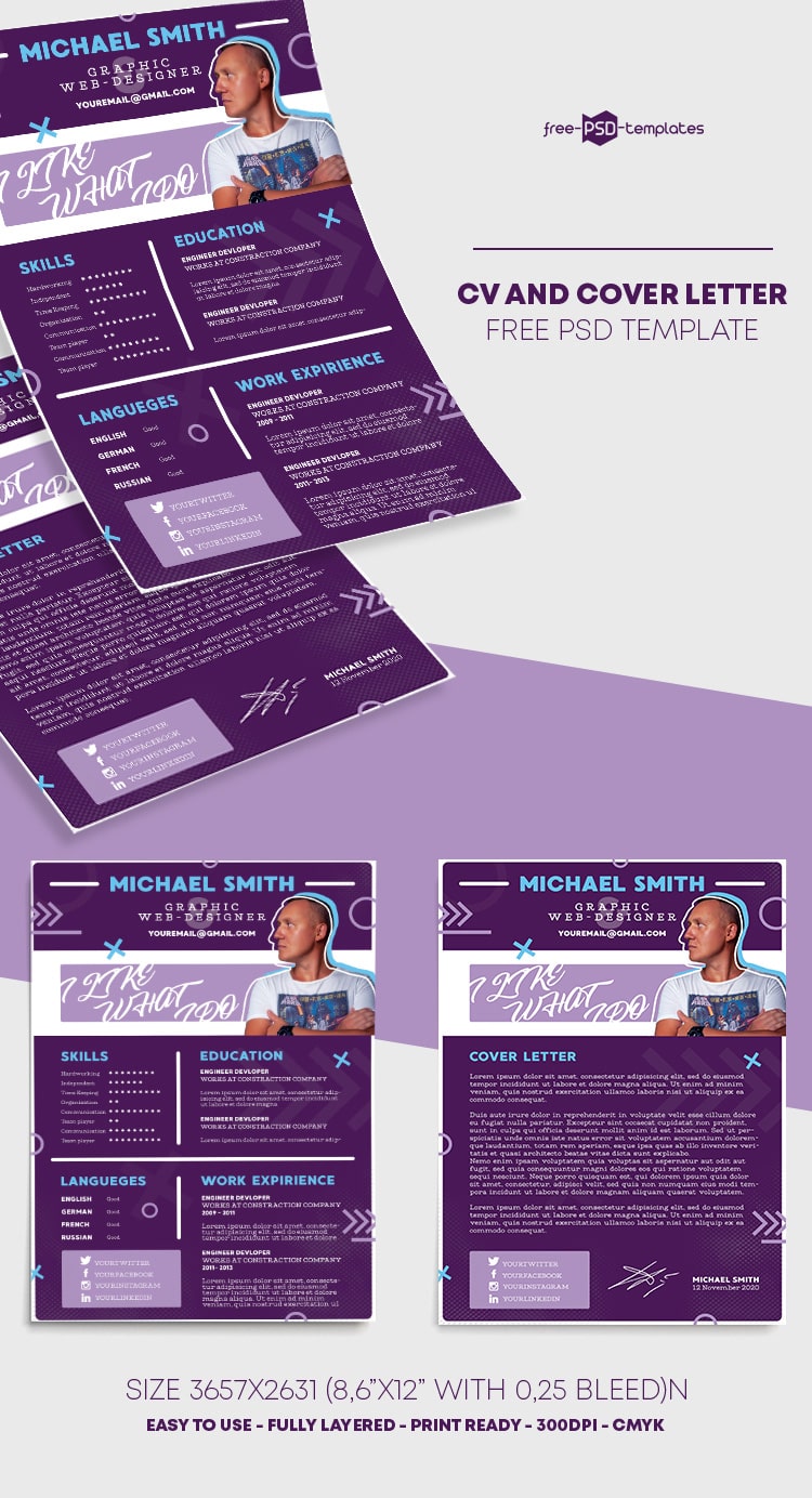 Download Free CV Resume Template in PSD | Free PSD Templates