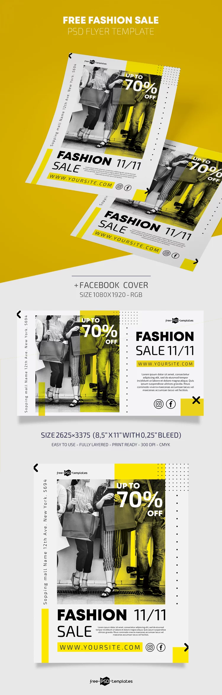 Free Fashion Sale Flyer Template in PSD