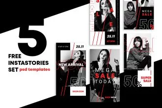 Free Stories Sale Set Template in PSD