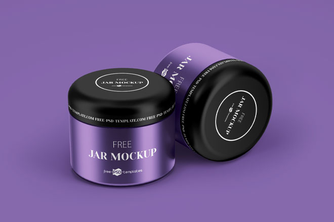 Free PSD Cosmetic Jar Mockup Set