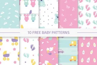 10 Free Baby Vector Patterns Set