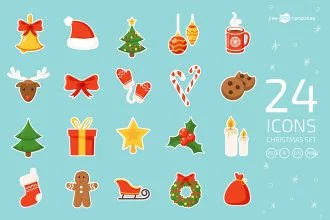 Free Christmas Icons Vector Template