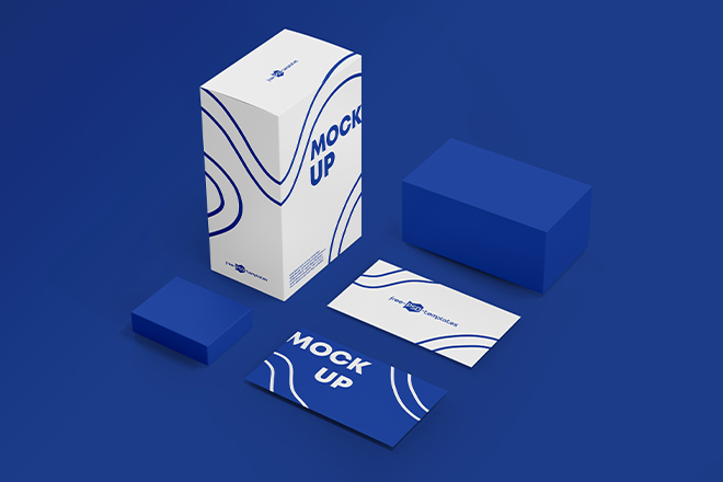 Free Box and Business Cards Mockups