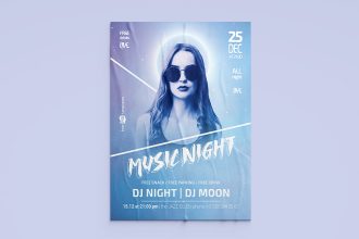 Free Music Night Flyer Template in PSD