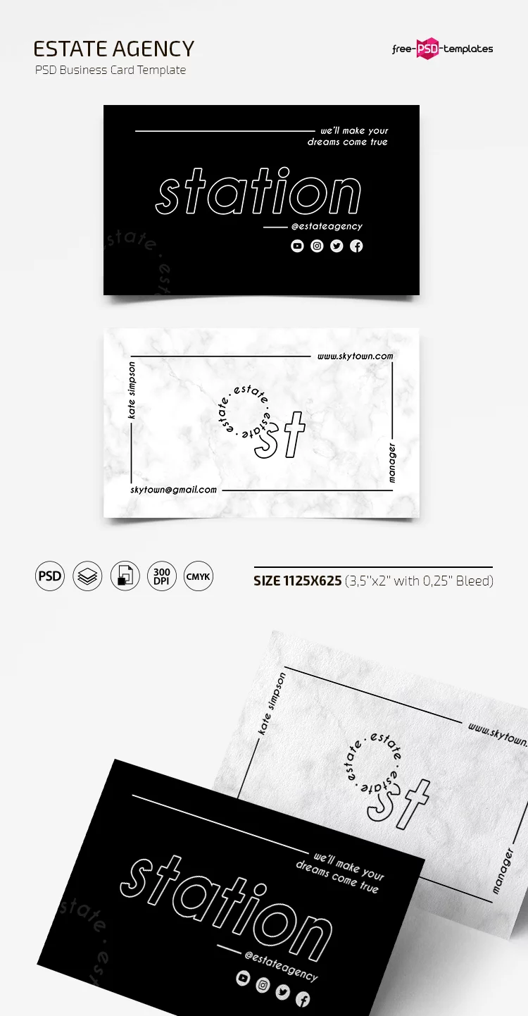 Free Estate Business Card Template