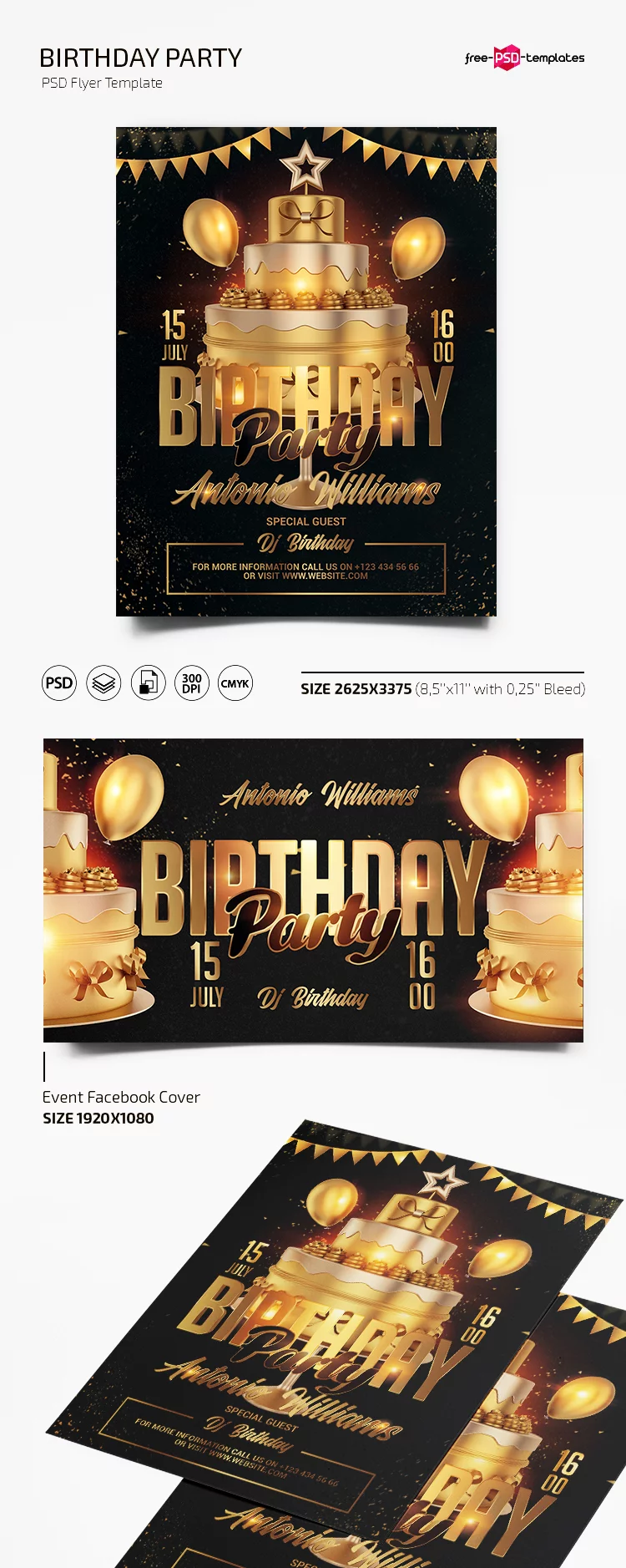 Free Birthday Party Flyer Template in PSD