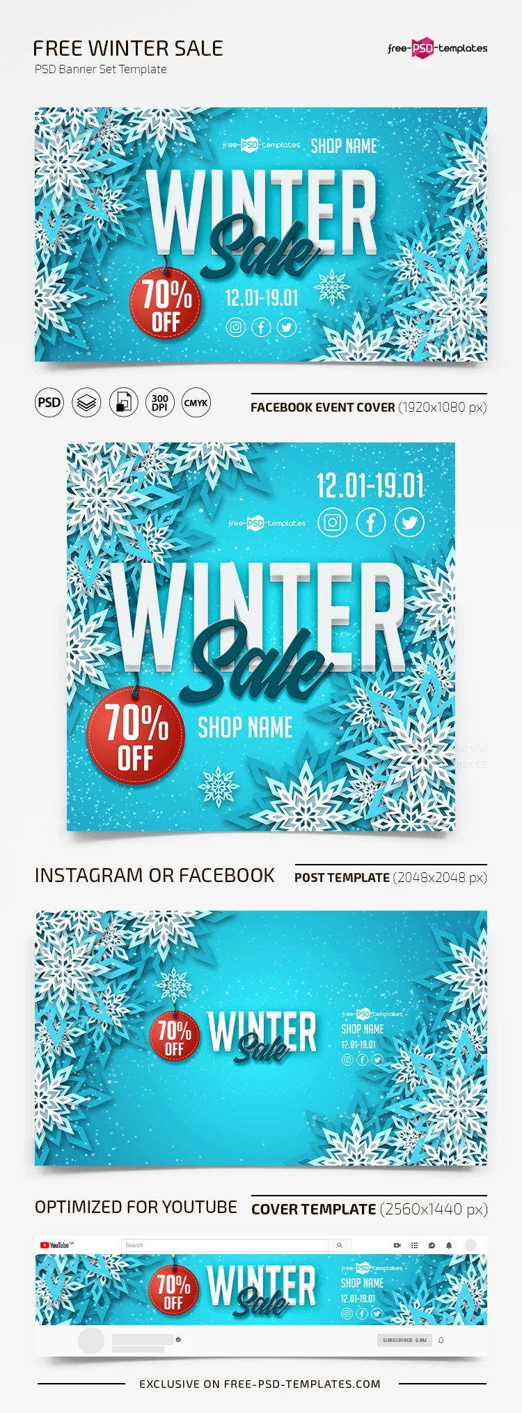 Free Winter Sale Banner Template (PSD)