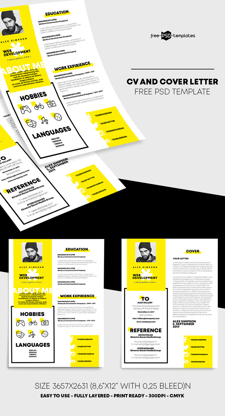 Download Free CV Resume Template in PSD | Free PSD Templates