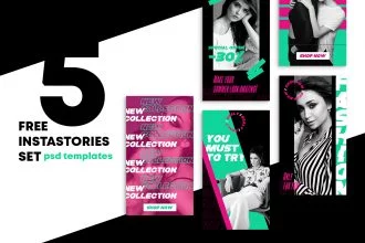 Free Shop Stories Set Template in PSD