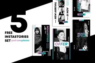 Free Shop Stories Set Template in PSD