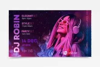 Free DJ Party Banner Set Template