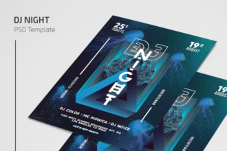 Free Dj Night Flyer Template in PSD