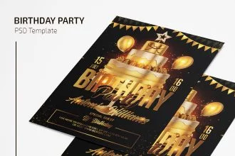 Free Birthday Party Flyer Template in PSD