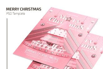 Free Christmas Party Flyer Template in PSD