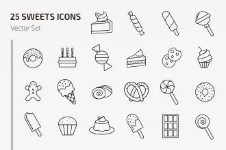 Free Sweets Icons Vector Template