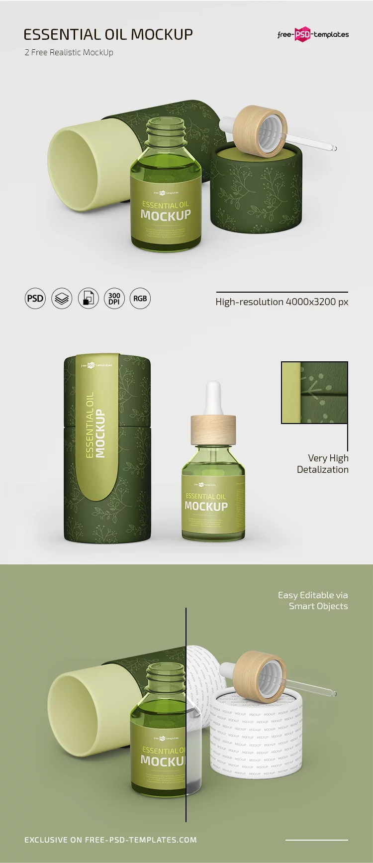 Free PSD Essential Oil Mockup Template