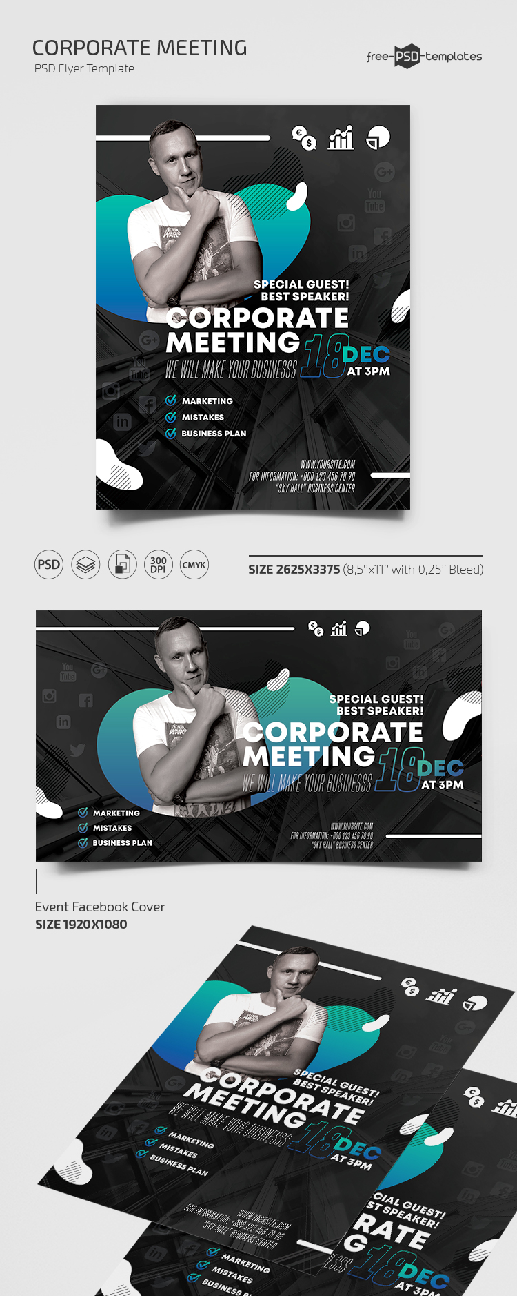 Meeting Flyer Template from free-psd-templates.com