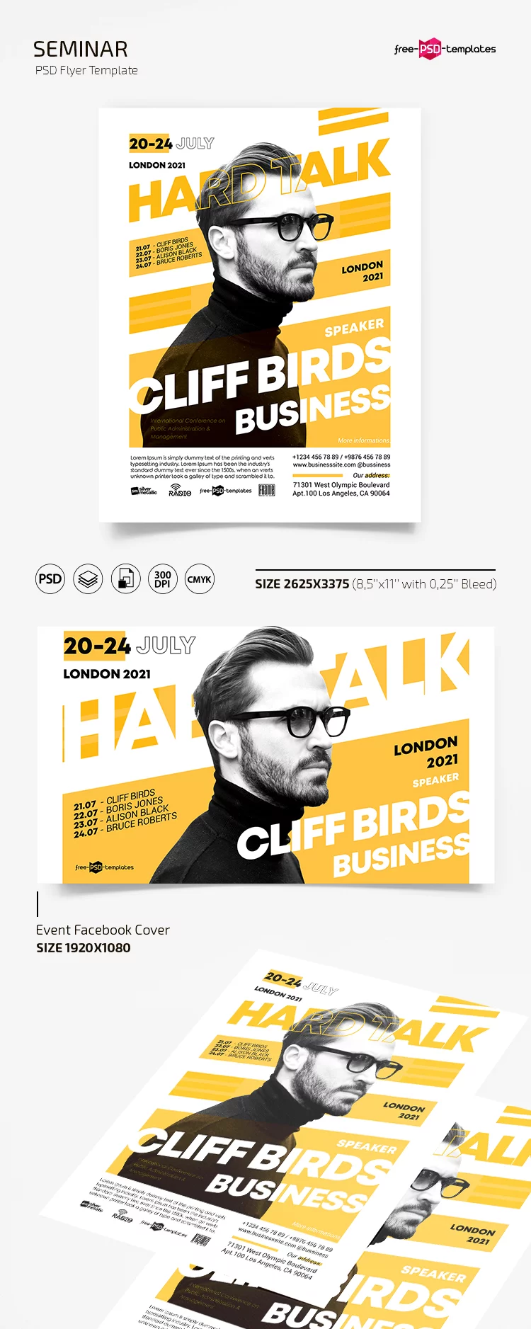 Free Seminar Flyer Template in PSD
