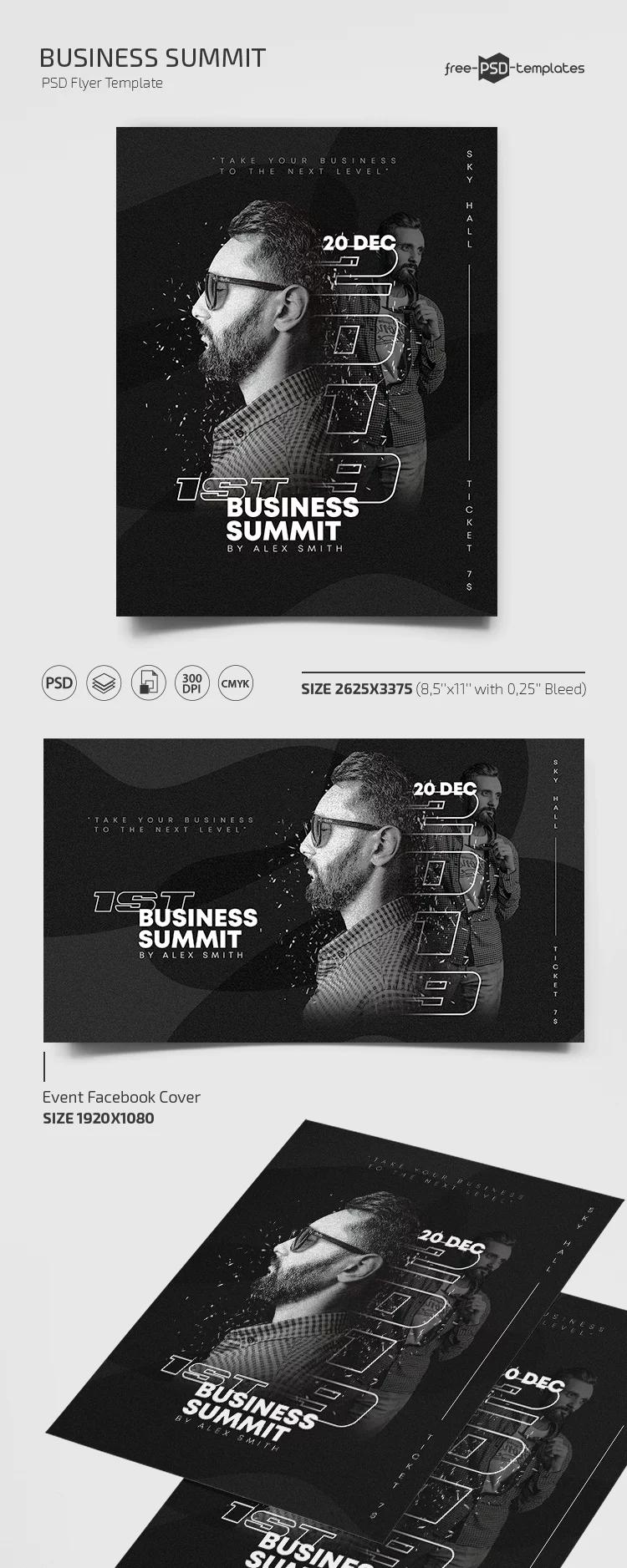Free Business Summit Flyer Template in PSD