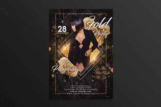 Free Black and Gold flyer template (PSD)