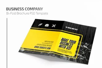 Free Business Company Bi-Fold Brochure in PSD