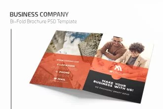Free Business Company Bi-Fold Brochure in PSD