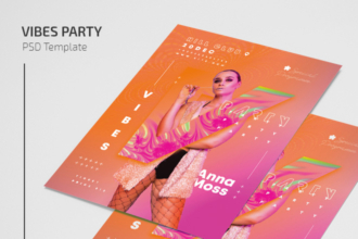 Free Vibes Party Flyer Template in PSD Free Vibes Party Flyer Template in PSD