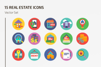 Free Vector Real Estate Icons Template Free Vector Real Estate Icons Template